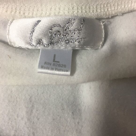 WCKD (Wicked)  T Shirt L Gold Silver on White NWOT - Picture 5 of 5